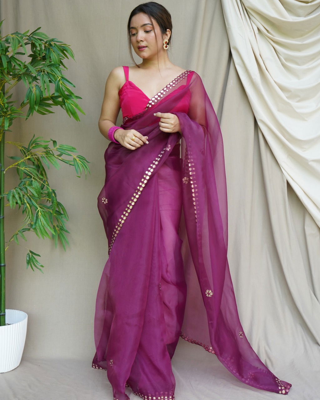 Mirror C Pallu Fancy Designer Wholesale Party Wear Sarees
